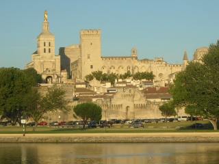 Avignon mit Papstpalast und Stadtmauer